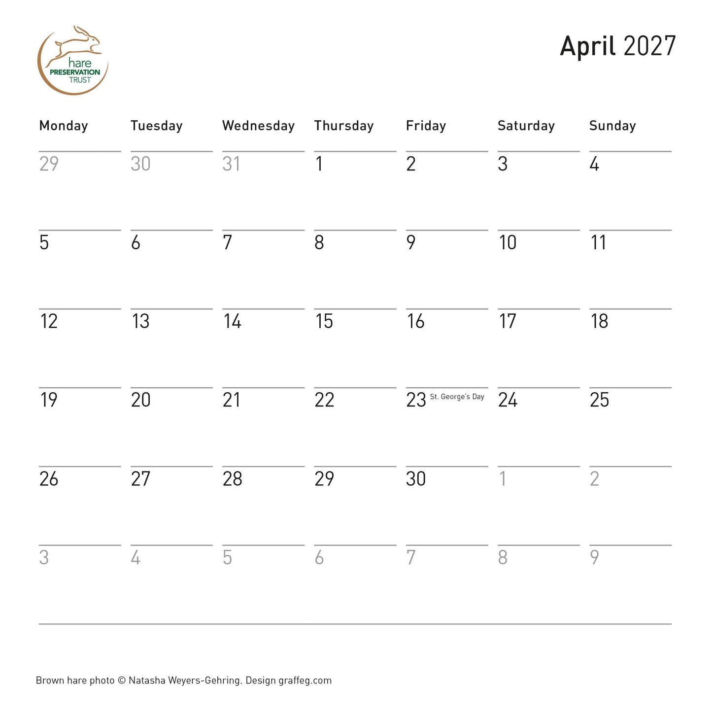The Hare Calendar 2027