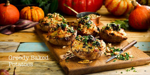 Autumn Recipes by Angela Gray Huw Jones published by Graffeg Angela Gray's Cookery School greedy baked potatoes