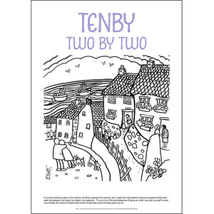 Tenby Two by Two - Helen Elliott Colouring Poster