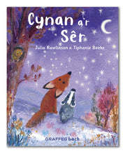 Load image into Gallery viewer, Cynan a&#39;r Ser Fletcher and the Stars Welsh picture book cover published by Graffeg
