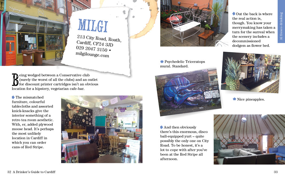 A Drinker's Guide to Cardiff Oliver Hurley photographs by Phil Jones published by Graffeg Milgi