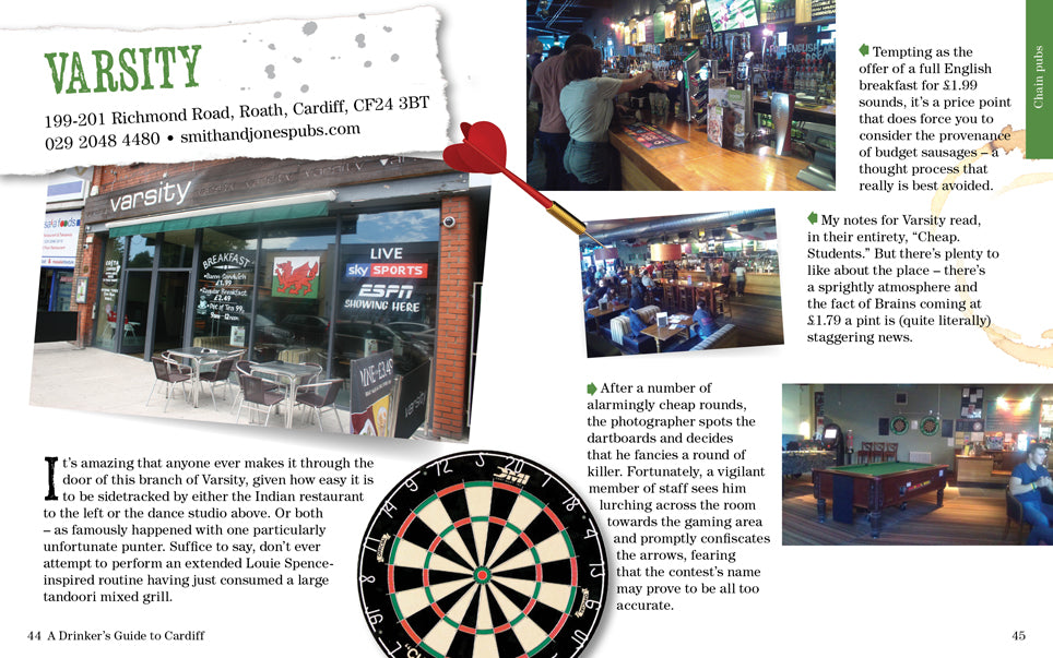 A Drinker's Guide to Cardiff Oliver Hurley photographs by Phil Jones published by Graffeg Varsity