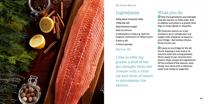Festive Recipes Angela Gray Angela Gray's Cookery School Huw Jones published by Graffeg Gin Cured Salmon