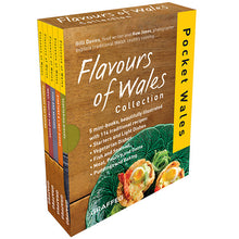 Load image into Gallery viewer, Flavours of Wales PG Pack Pocket Wales Gilli Davies Huw Jones published by Graffeg, starters and light bites, vegetarian dishes, fish and seafood, meat, poultry and game, puddings and baking
