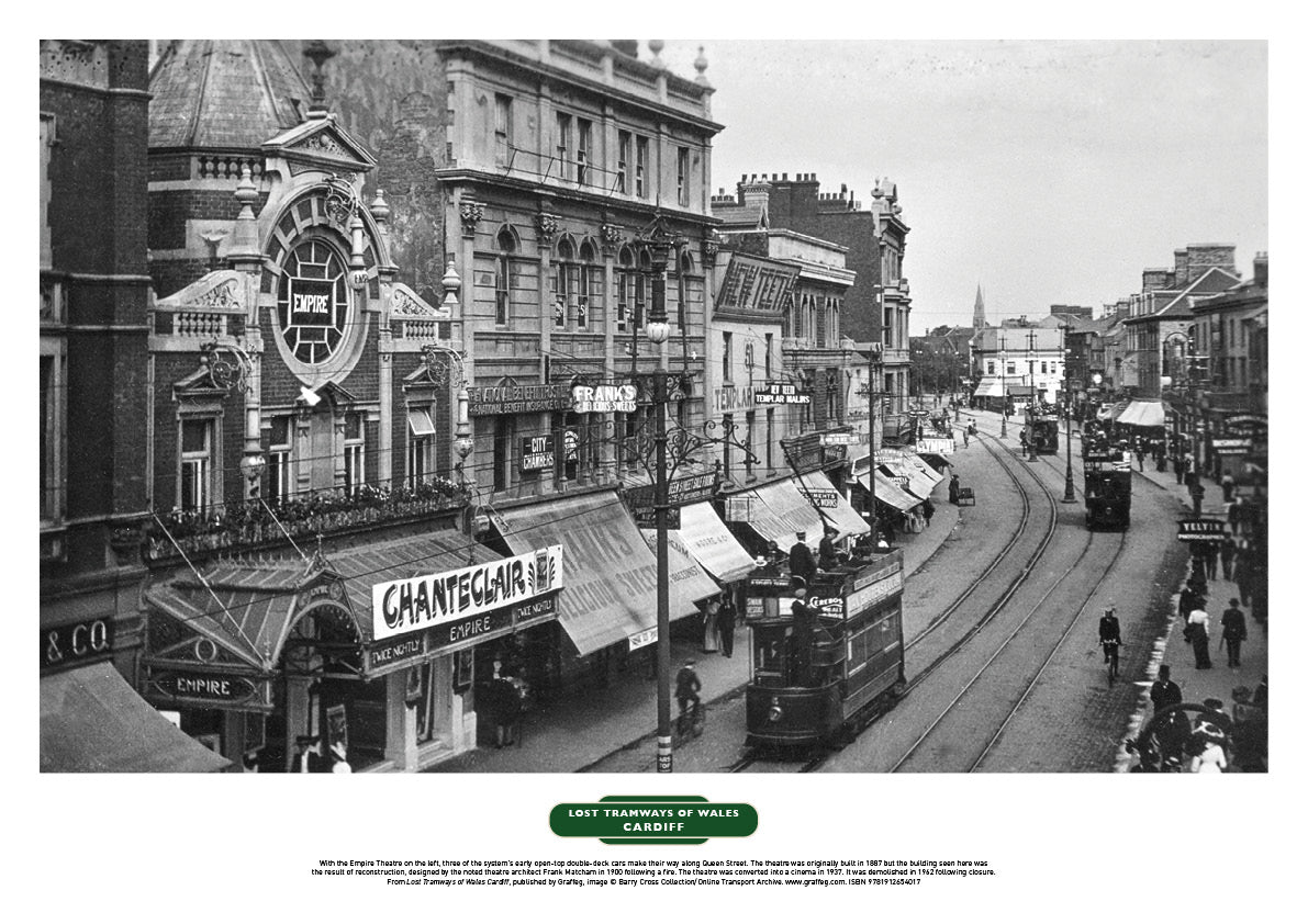 Lost Tramways of Wales Poster - Queen Street, Cardiff