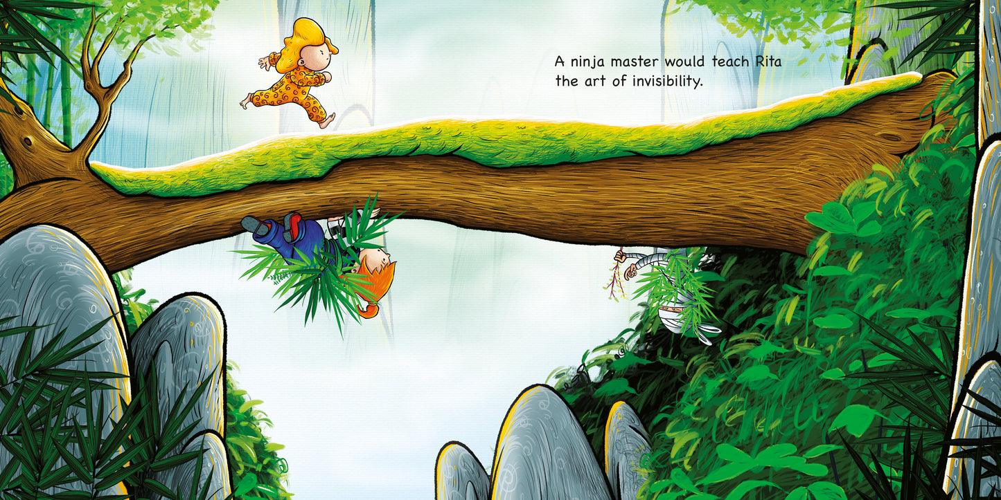 Rita wants a Ninja by Máire Zepf and Andrew Whitson, published by Graffeg picture book page
