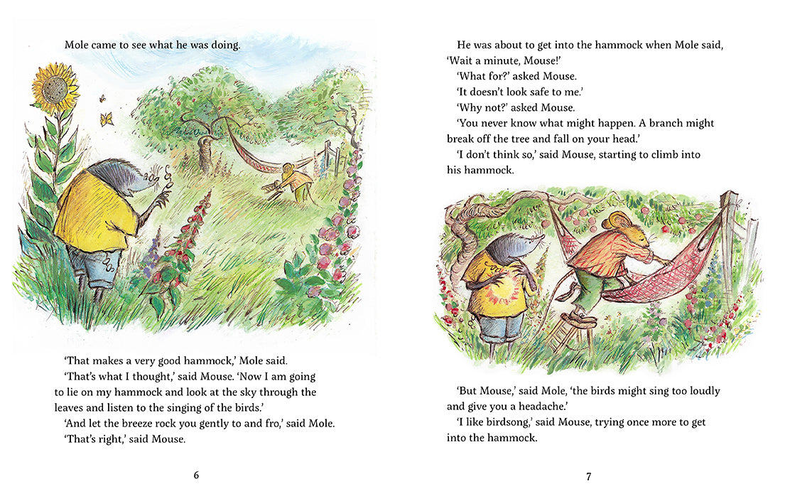 Illustration from Happy Days for Mouse and Mole, by Joyce Dunbar and James Mayhew, published by Graffeg
