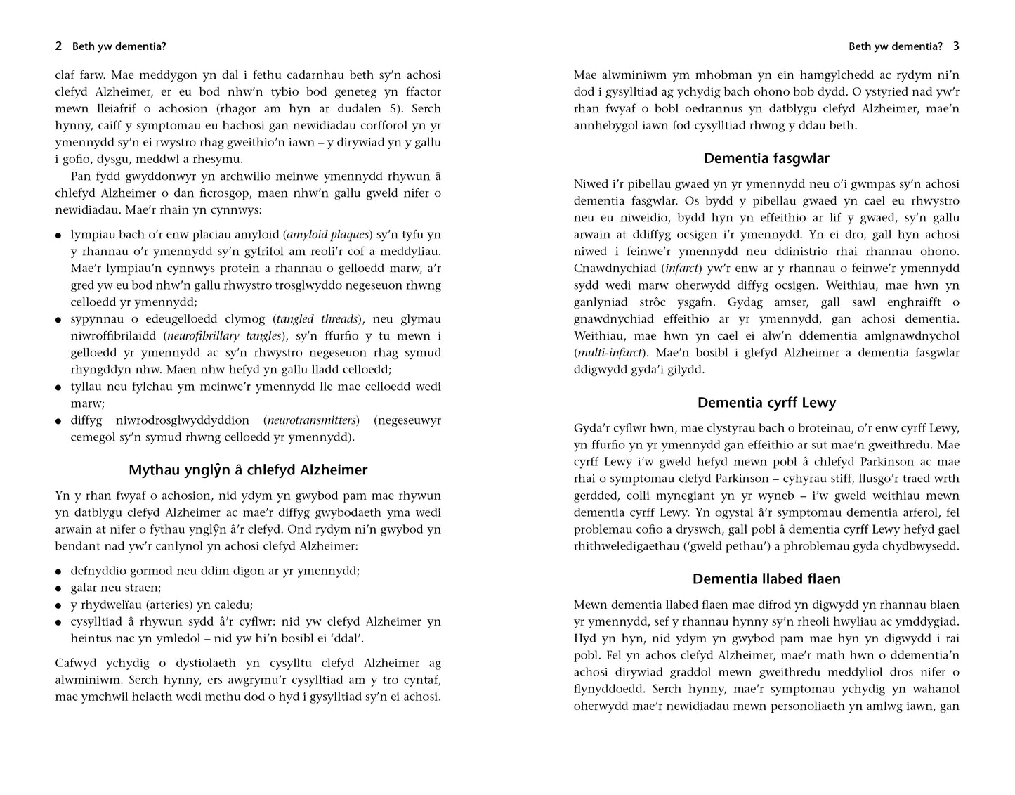 Pan fo rhywun annwyl â Dementia