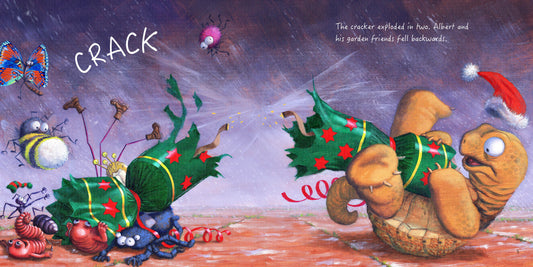 Illustration of a Christmas-themed scene with animated characters and text.