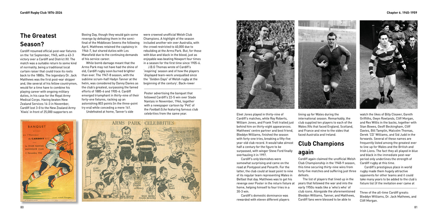 Cardiff Rugby Club  1876-2026, 150 Years