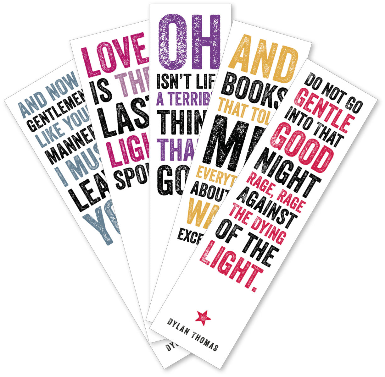Dylan Thomas Bookmarks Pack 1