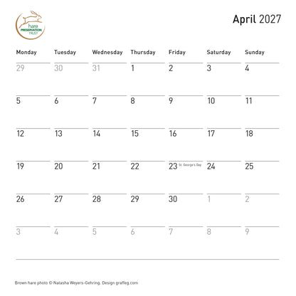 The Hare Calendar 2027