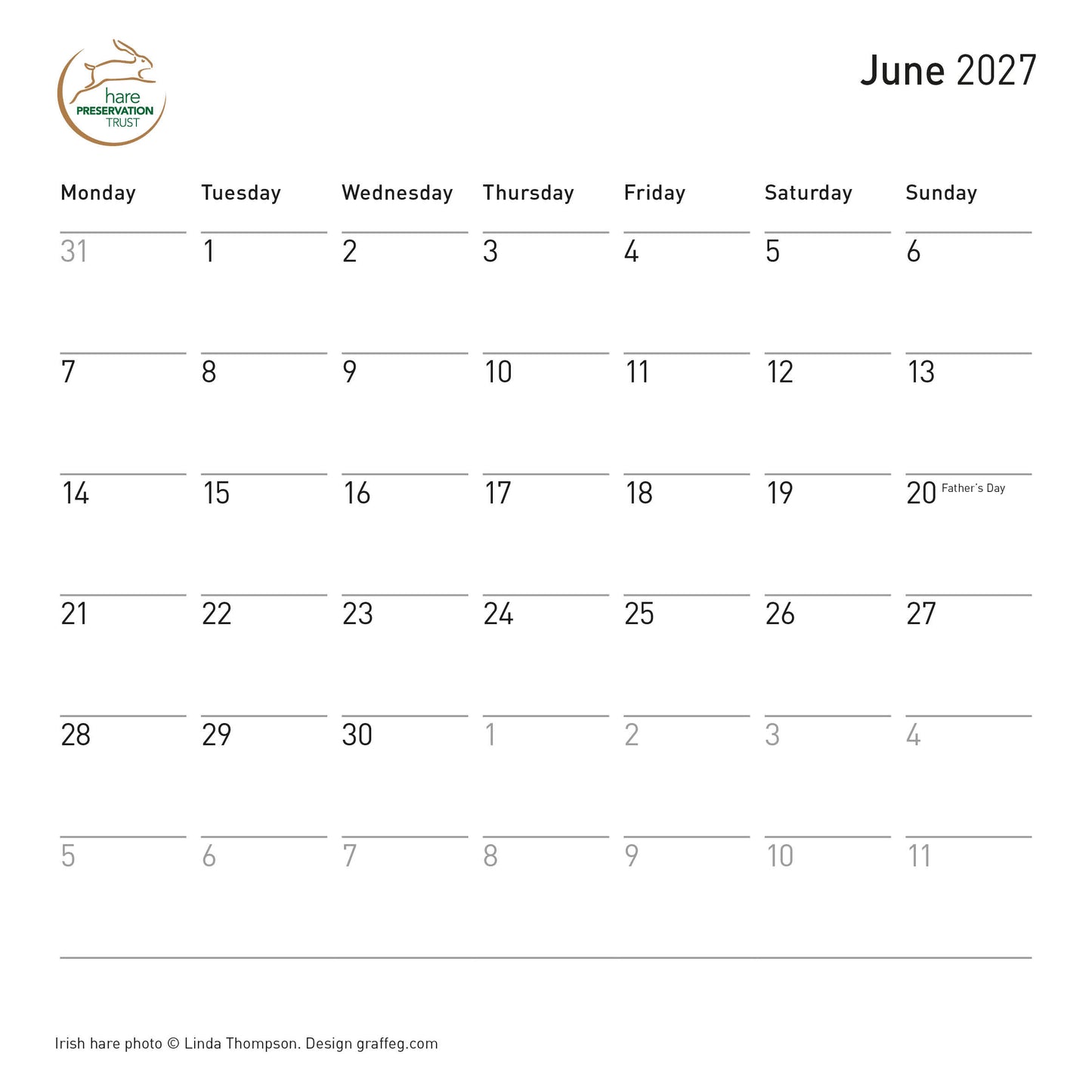 The Hare Calendar 2027