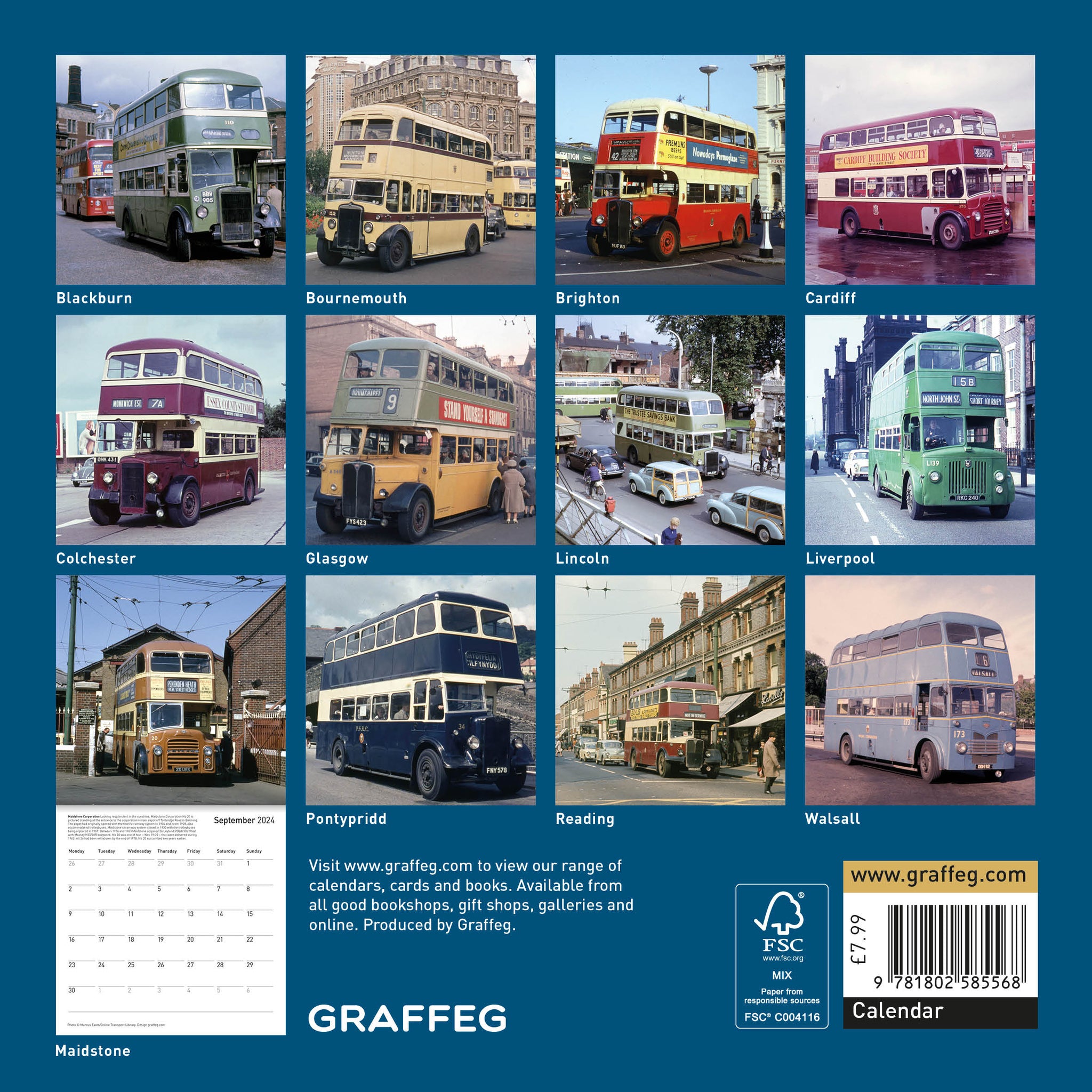 Heritage Buses of Britain Calendar 2025 Graffeg Books