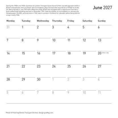 Heritage Buses of Britain Calendar 2027