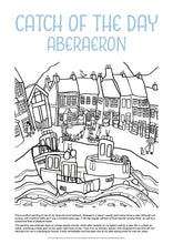 Load image into Gallery viewer, Catch of the Day Aberaeron - Helen Elliott Colouring Poster

