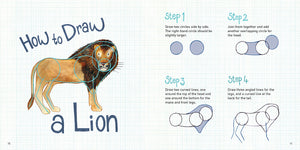 Animal Surprises How to Draw Nicola Davies Abbie Cameron published by Graffeg lion