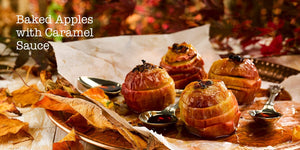 Autumn Recipes by Angela Gray Huw Jones published by Graffeg Angela Gray's Cookery School baked apples with caramel sauce