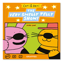 Load image into Gallery viewer, Ceri and Deri The Very Smelly Telly Show Max Low published by Graffeg
