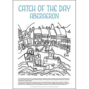 Catch of the Day Aberaeron - Helen Elliott Colouring Poster