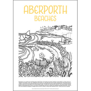Aberporth Beaches - Helen Elliott Colouring Poster
