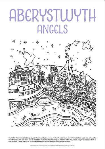 Aberystwyth Angels - Helen Elliott Colouring Poster