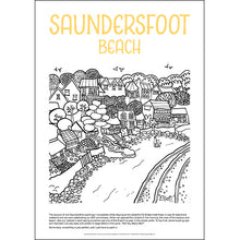 Load image into Gallery viewer, Saundersfoot Beach - Helen Elliott Colouring Poster
