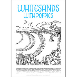 Whitesands with Poppies - Helen Elliott Colouring Poster