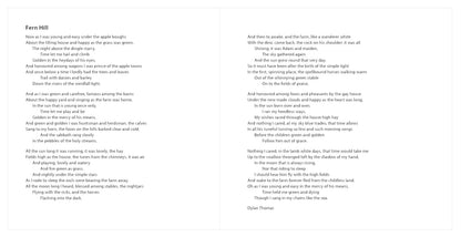 Fern Hill Poem Card