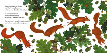 Grow, Tree, Grow by Dom Conlon and Anastasia Izlesou book page environmental poetic picture book