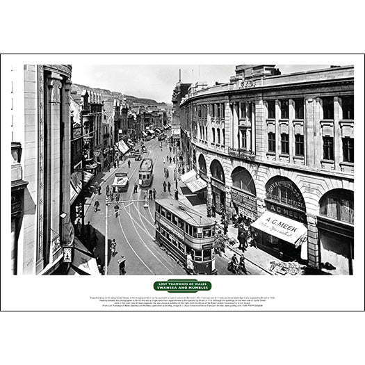 Lost Tramways of Wales Poster - Castle Street, Swansea