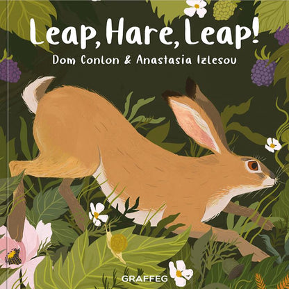 Leap, Hare, Leap by Dom Conlon and Anastasia Izlesou book page environmental poetic picture book