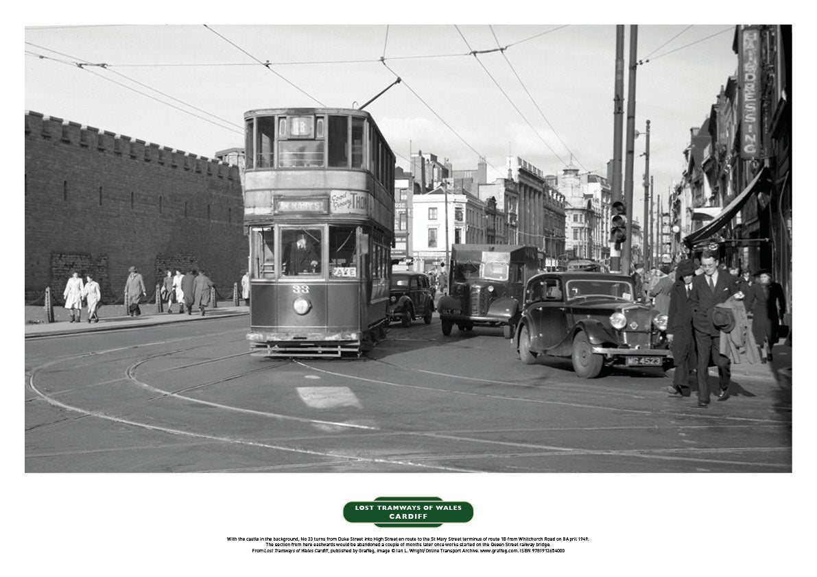 Lost Tramways of Wales Poster - Cardiff Castle