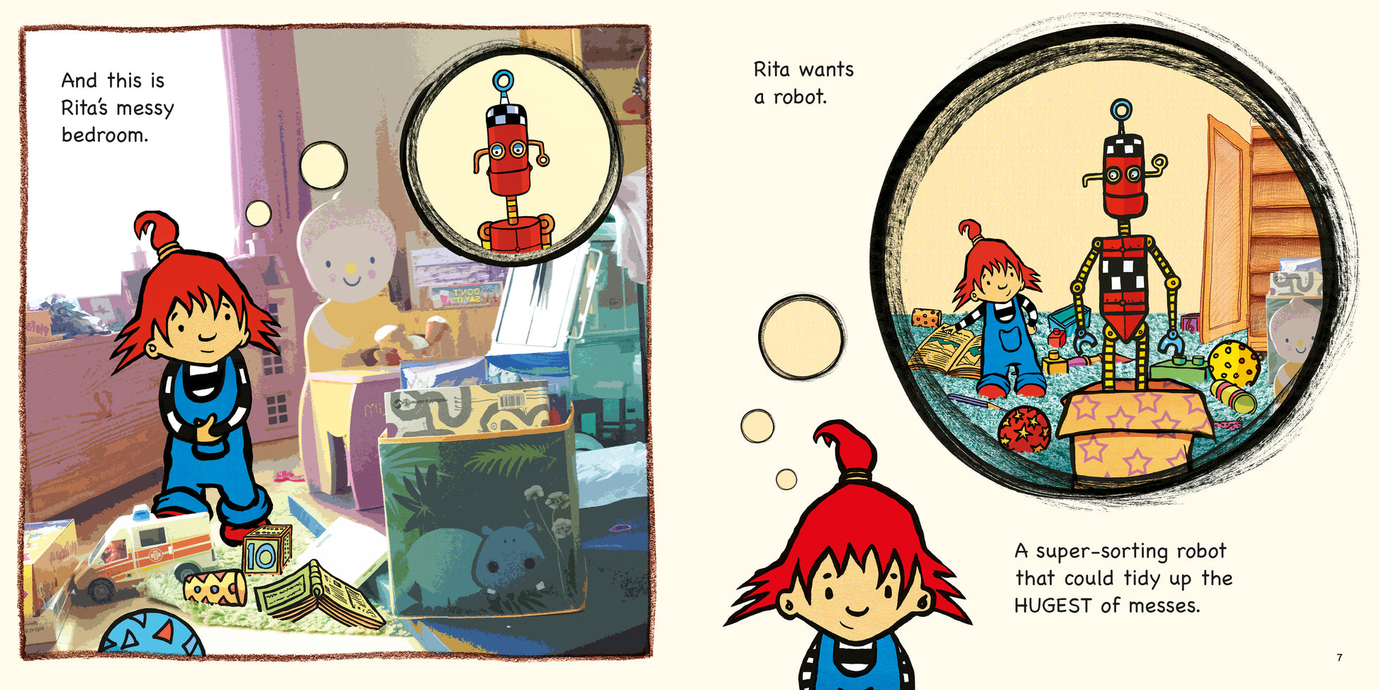 Rita wants a Robot by Máire Zepf and Andrew Whitson, published by Graffeg picture book page