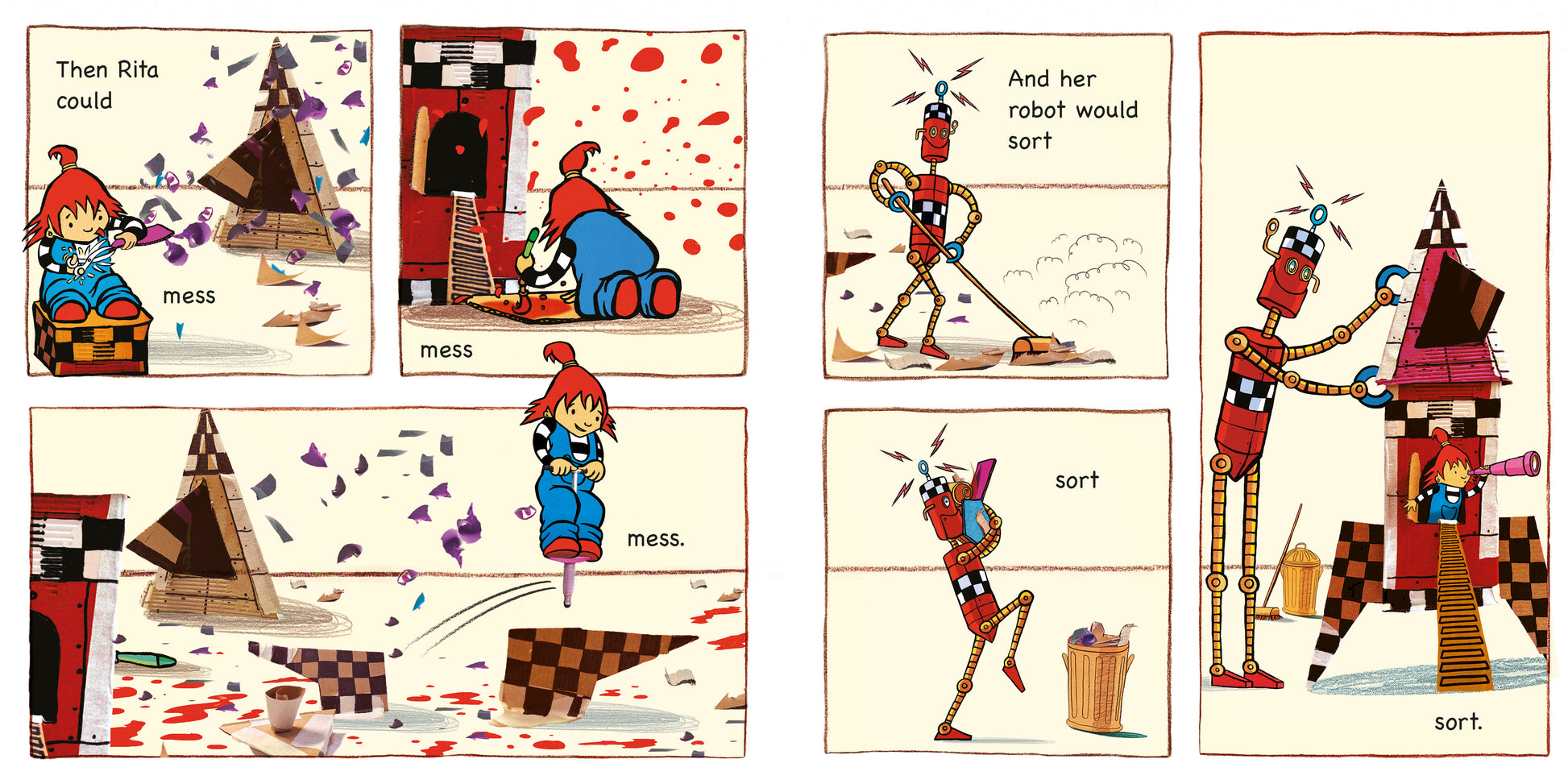 Rita wants a Robot by Máire Zepf and Andrew Whitson, published by Graffeg picture book page