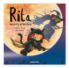 Load image into Gallery viewer, Rita wants a Witch by Máire Zepf and Mr Ando, Andrew Whitson, published by Graffeg halloween picture book cover
