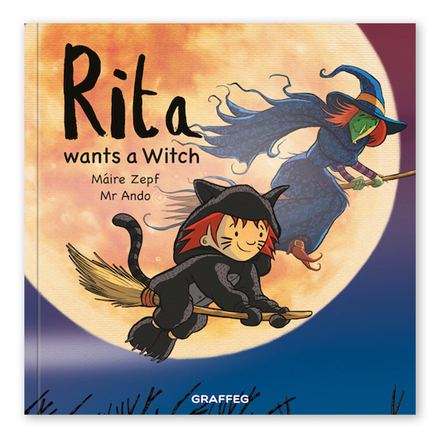 Rita wants a Witch by Máire Zepf and Mr Ando, Andrew Whitson, published by Graffeg halloween picture book cover