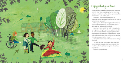 inclusive diverse picture book about different conditions and disabilities such as autism, dyslexia, downs syndrome, ADHD cystic fibrosis, muscular dystrophy, cerebral palsy, spina bifida, epilepsy and asthma