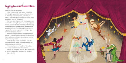 inclusive diverse picture book about different conditions and disabilities such as autism, dyslexia, downs syndrome, ADHD cystic fibrosis, muscular dystrophy, cerebral palsy, spina bifida, epilepsy and asthma