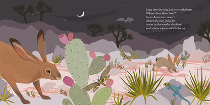 Leap, Hare, Leap by Dom Conlon and Anastasia Izlesou book page environmental poetic picture book
