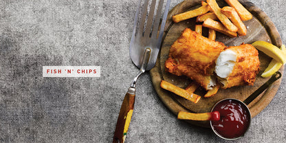 Flavours of England Fish and Seafood Gilli Davies Huw Jones published by Graffeg Fish 'n' Chips