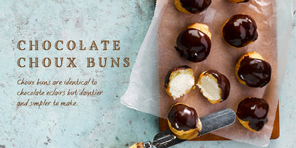 Flavours of England Afternoon Tea Gilli Davies Huw Jones published by Graffeg chocolate choux buns