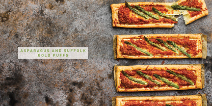 Flavours of England Soups and Starters Gilli Davies and Huw Jones published by Graffeg asparagus and Suffollk golden puffs