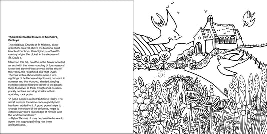 Helen Elliott Village Life Colouring Book, published by Graffeg, Penbryn